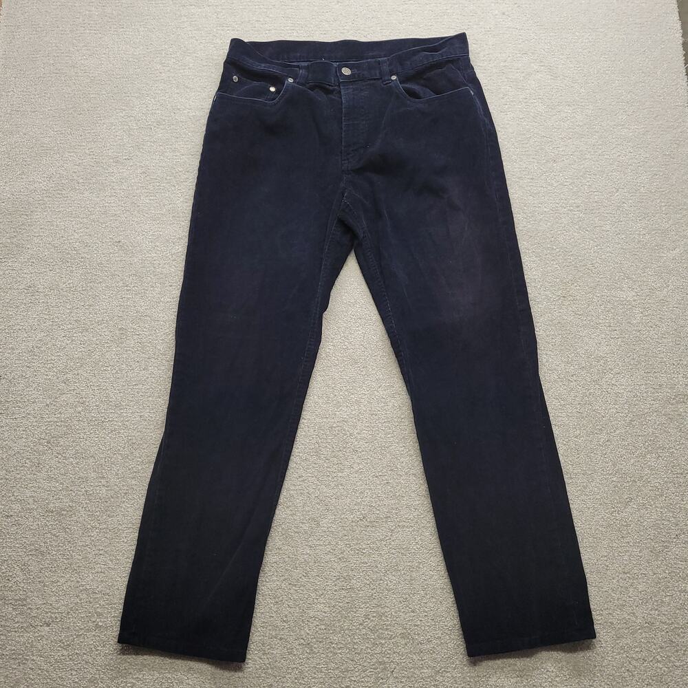 Brooks Brothers Mens 34x30 Navy Blue Corduroy Pants 100% Cotton Classic Fit